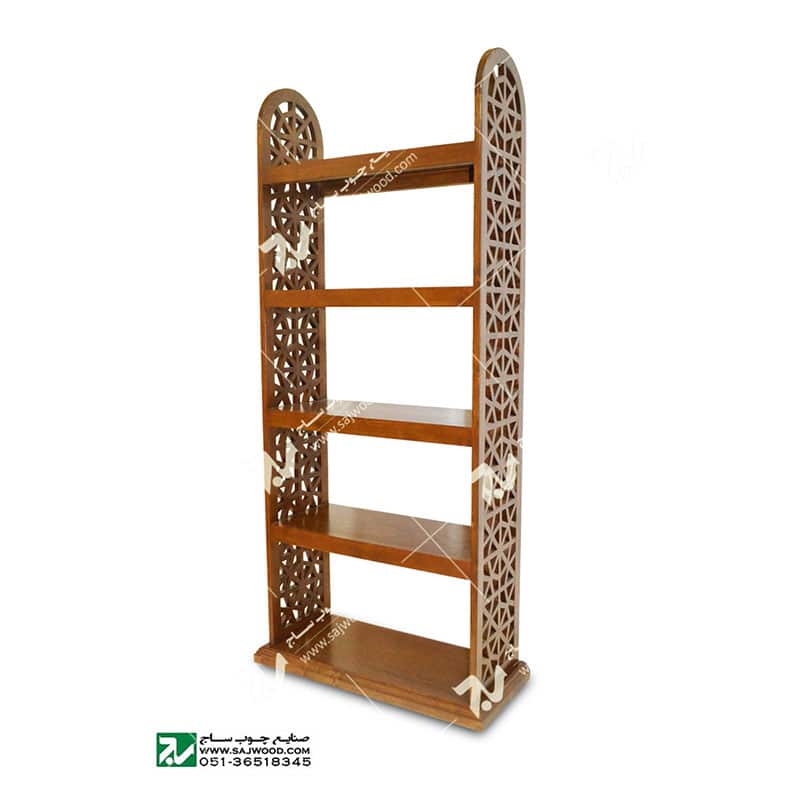 کتابخانه قفسه چوبی سنتی مشبک گره چینی پنج طبقه فروش،ساخت،قیمت کتابخانه