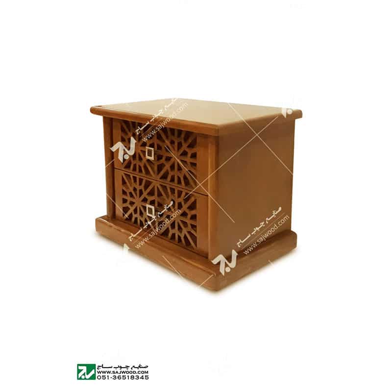 میز پاتختی سرویس اتاق خواب چوبی سنتی گره چینی مشبک