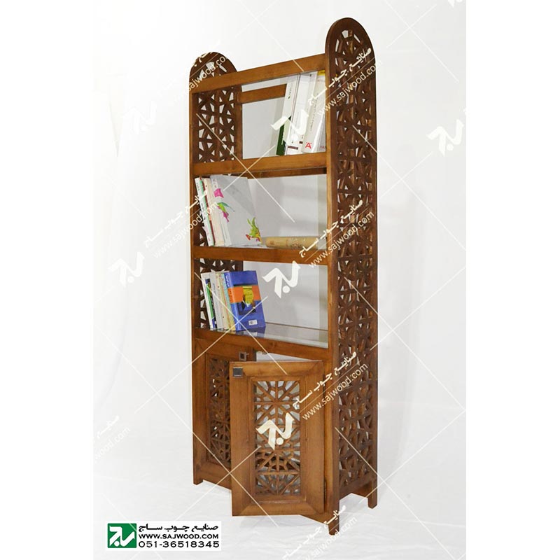 کتابخانه ویترین گنجه چوبی سنتی گره چینی مشبک خرید،قیمت،فروش انواع گنجه