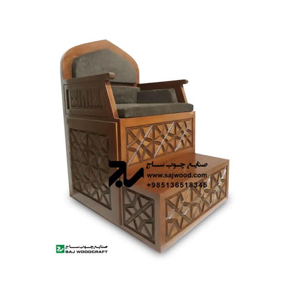 منبر چوبی مسجد گره چینی دو پله خرید،ساخت انواع منبر روضه،مداحی سنتی