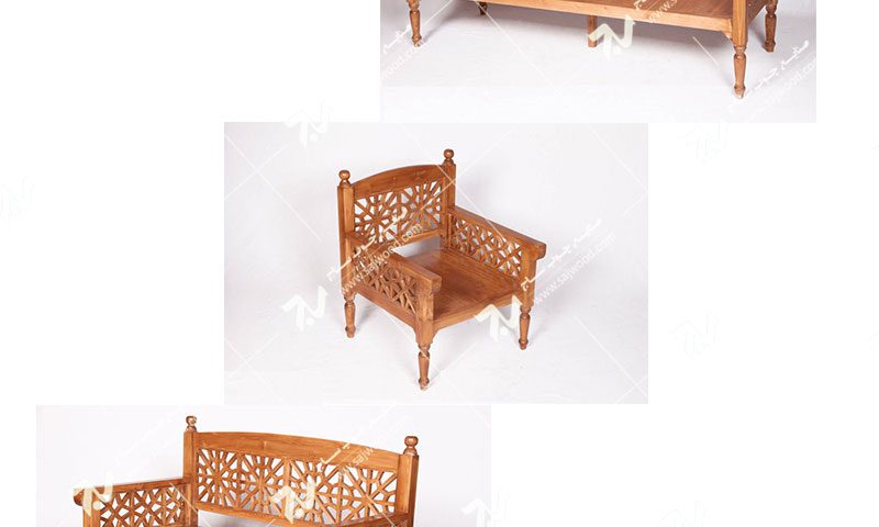 فروش خرید ساخت انواع مبلمان چوبی سنتی هفت نفره گره چینی مشبک تمام چوب