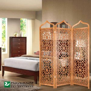 پارتیشن دستساز چوبی ، پاراوان متحرک صنایع چوب ساج مدل 502