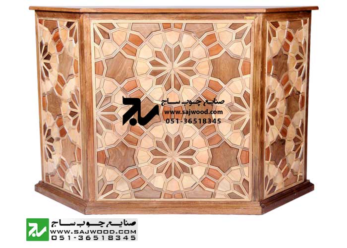 کانتر چوبی میز پیشخوان سنتی گره چینی سمن کد 317